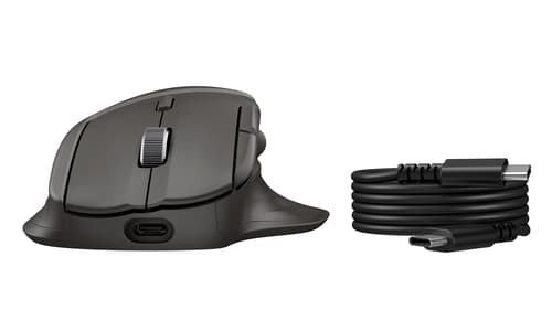 HP 785M - Mouse - right-handed - optical - 6 buttons - wireless - Bluetooth, 2.4 GHz - USB wireless receiver - black — view 1