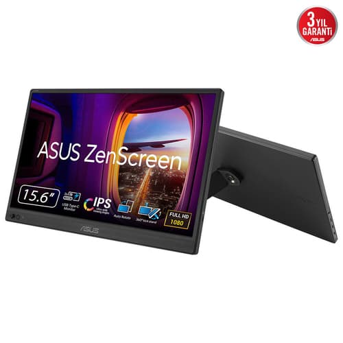 ASUS ZenScreen MB169CK - LED monitor - 16" (15.6" viewable) - portable - 1920 x 1080 Full HD (1080p) @ 60 Hz - IPS - 250 cd/m� - 1000:1 - 5 ms - Mini HDMI, 2xUSB-C - black