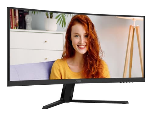 AOC Basic-line CU34B3E - B3 Series - LED monitor - curved - 34" - 3440 x 1440 WQHD @ 120 Hz - VA - 300 cd/m� - 3500:1 - HDR10 - 1 ms - HDMI, DisplayPort - black — view 7