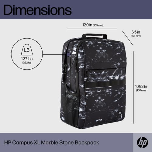HP - Campus XL - notebook carrying backpack - 16.1" - stone marble — view 5