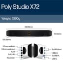 Poly Studio X72 - Without power cord - video conferencing kit (video bar, Poly TC10 touch controller) - Zoom Certified, Certified for Microsoft Teams - black - TAA Compliant thumbnail 6