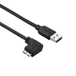 StarTech.com 2m 6 ft Slim Micro USB 3.0 Cable M/M - Left-Angle Micro-USB - USB 3.0 A to Micro B - Angled Micro USB - USB 3.1 Gen 1 (5Gbps) (USB3AU2MLS) - USB cable - Micro-USB Type B (M) to USB Type A (M) - USB 3.0 - 2 m - left-angled connector - black