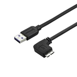 StarTech.com 2m 6 ft Slim Micro USB 3.0 Cable M/M - Right-Angle Micro-USB - USB 3.0 A to Micro B - Angled Micro USB - USB 3.1 Gen 1 5Gbps (USB3AU2MRS) - USB cable - Micro-USB Type B (M) to USB Type A (M) - USB 3.0 - 2 m - right-angled connector - black