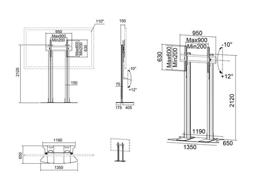 *Non Cancellable/Non Returnable (NCNR)* 210 DUAL PILLAR FLOORBASE BLACK — view 21