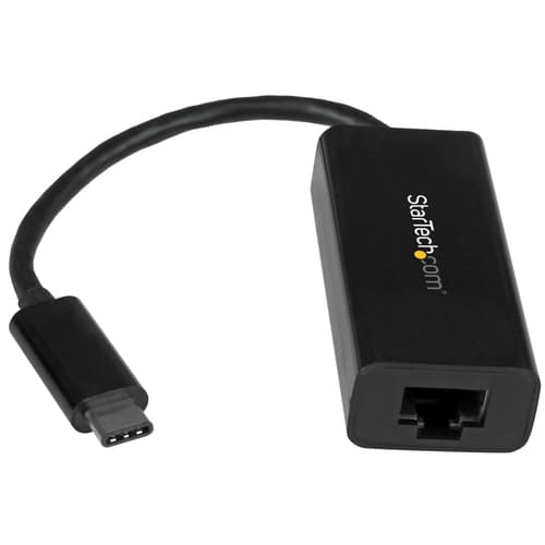 StarTech.com USB C to Gigabit Ethernet Adapter - Black - USB 3.1 to RJ45 LAN Network Adapter - USB Type C to Ethernet (US1GC30B) - Network adapter - USB-C - Gigabit Ethernet - black - for P/N: HB30C3A1CFB, HB30C3A1CFS, TB33A1C