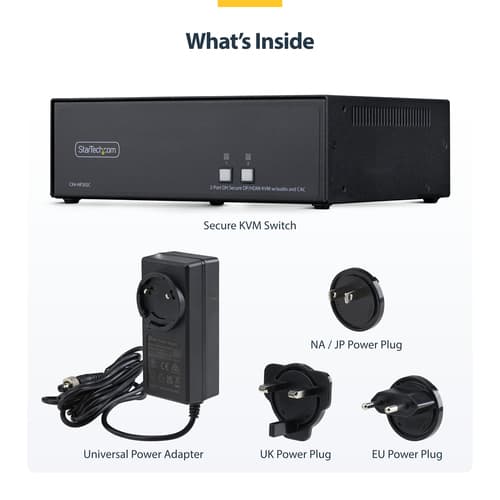 StarTech.com - KVM / audio / USB switch - 2 x KVM / audio / USB - 1 local user - desktop - TAA Compliant — view 10