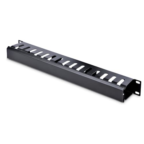 StarTech.com 1U Horizontal Finger Duct Rack Cable Management Panel with Cover - Server Rack Cable Duct - Rack Cable Organizer / Manager (CMDUCT1UX) - Rack cable management panel - 1U - 19" - for P/N: RACK-18U-20-WALL-OA, RACK-21U-20-WALL-OA, RACK-24U-20-WALL-OA, RK12OD2, RK3236BKF