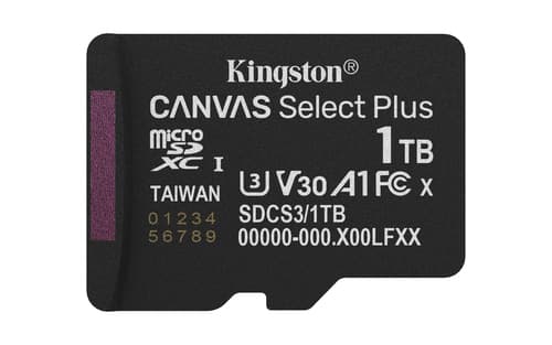 Kingston Canvas Select Plus - Flash memory card (SD adapter included) - 1 TB - A1 / Video Class V30 / UHS-I U3 / Class10 - microSDXC UHS-I — view 4