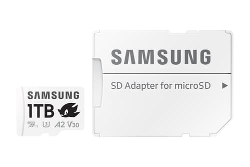 Samsung PRO Plus MB-MD1T0SA - Sonic the Hedgehog flash memory card (microSDXC to SD adapter included) - 1 TB - A2 / Video Class V30 / UHS-I U3 - microSDXC UHS-I - white — view 7