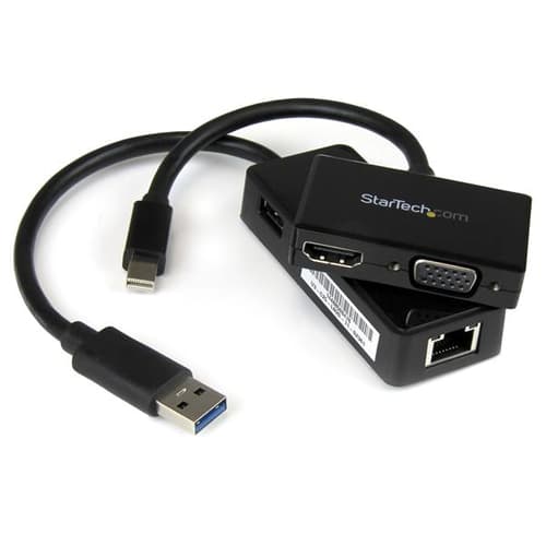 StarTech.com 2-in-1 Accessory Kit for Surface and Surface Pro 4 - mDP to HDMI / VGA - USB 3.0 GbE - Works with Surface Pro 3 and Surface 3 (MSTS3MDPUGBK) - Notebook accessories bundle - black - for Microsoft Surface 3, Pro 2, Pro 3, Pro 4 — view 3