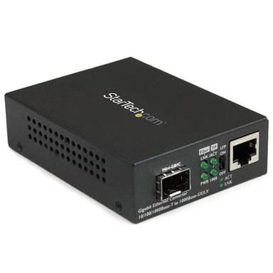 StarTech.com Multimode / Single Mode Fiber Media Converter - Open SFP Slot - 10/100/1000Mbps RJ45 Port - LFP Supported - IEEE 802.1q Tag VLAN - (MCM1110SFP) - Fibre media converter - 1GbE - 10Base-T, 1000Base-LX, 1000Base-SX, 100Base-TX, 1000Base-T - RJ-45 / SFP (mini-GBIC) - for P/N: GLCLHSMDSTTA, GLCSXMMDST, GLCSXMMDSTT, GLCTEST, MASFP1GBTXST, SFP1GELXST
