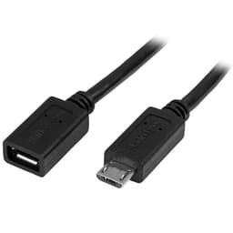 StarTech.com 0.5m 20in Micro-USB Extension Cable - M/F - Micro USB Male to Micro USB Female Cable (USBUBEXT50CM) - USB extension cable - Micro-USB Type B (M) to Micro-USB Type B (F) - USB 2.0 - 50 cm - black