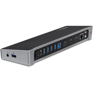 StarTech.com Triple Monitor USB 3.0 Laptop Docking Station - 4K HDMI, 2x DisplayPort - Universal USB Dock for Windows & Mac OS (10.14 & Above) (USB3DOCKH2DP) - Docking station - USB - 1GbE - for P/N: ARMBARTRIO2, ARMTRIO, LTLOCK
