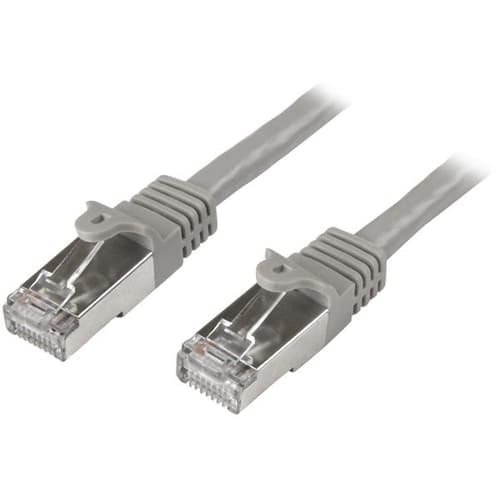 StarTech.com 3m CAT6 Ethernet Cable, 10 Gigabit Shielded Snagless RJ45 100W PoE Patch Cord, CAT 6 10GbE SFTP Network Cable w/Strain Relief, Grey, Fluke Tested/Wiring is UL Certified/TIA - Category 6 - 26AWG (N6SPAT3MGR) - Patch cable - RJ-45 (M) to RJ-45 (M) - 3 m - SFTP - CAT 6 - molded, snagless - grey