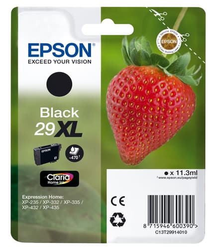 Epson 29XL - 11.3 ml - XL - black - original - blister with RF/acoustic alarm - ink cartridge - for Expression Home XP-235, 245, 247, 332, 335, 342, 345, 432, 435, 442, 445