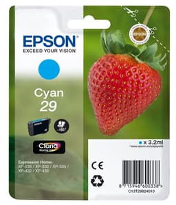 Epson 29 - 3.2 ml - cyan - original - blister with RF/acoustic alarm - ink cartridge - for Expression Home XP-235, 245, 247, 332, 335, 342, 345, 432, 435, 442, 445