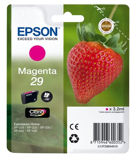 Epson 29 - 3.2 ml - magenta - original - blister with RF/acoustic alarm - ink cartridge - for Expression Home XP-235, 245, 247, 332, 335, 342, 345, 432, 435, 442, 445