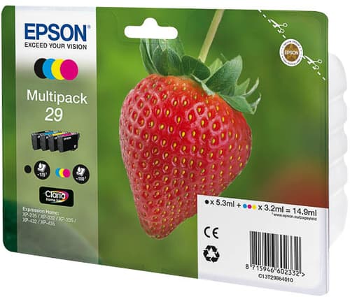 Epson 29 Multipack - 4-pack - black, yellow, cyan, magenta - original - ink cartridge - for Expression Home XP-235, 245, 247, 332, 335, 342, 345, 432, 435, 442, 445 — view 3