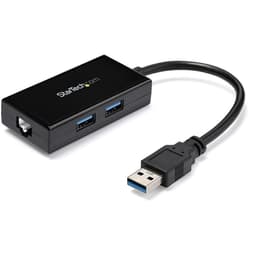 StarTech.com 2 Port USB 3.0 Hub with Ethernet - USB 3.0 x 2 - Gigabit Ethernet Network Adapter for Windows / Mac / Chrome (USB31000S2H) - Network adapter - USB 3.0 - Gigabit Ethernet x 1 - black