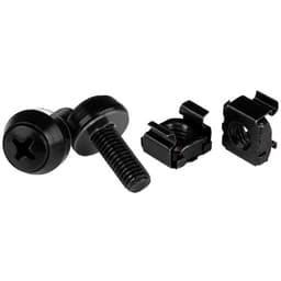 StarTech.com M6 x 12mm Screws and Cage Nuts - 100 Pack - M6 Mounting Screws and Cage Nuts for Server Rack and Cabinet - Black (CABSCREWM62B) - Rack screws and nuts - black - for P/N: RACK-18U-20-WALL-OA, RACK-21U-20-WALL-OA, RACK-24U-20-WALL-OA, RK12OD2, RK3236BKF