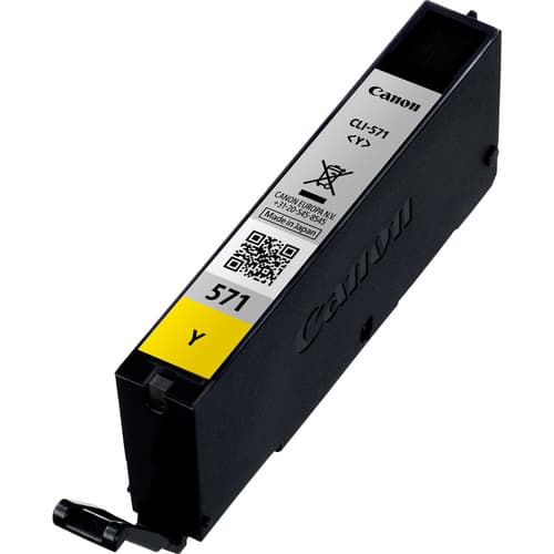 Canon CLI-571Y - 7 ml - yellow - original - ink tank - for PIXMA TS5051, TS5053, TS5055, TS6050, TS6051, TS6052, TS8051, TS8052, TS9050, TS9055 — view 1