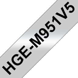 Brother HGE-M951V5 - Black on silver - Roll (2.4 cm x 8 m) 5 cassette(s) laminated tape - for P-Touch PT-9500pc, PT-9700PC, PT-9800PCN, P-Touch R RL-700S