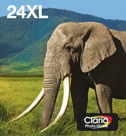 Epson Ink Cartridges, Claria" Photo HD Ink, 24XL, Elephant, Multipack, 1 x 8.7 ml Magenta, 1 x 9.8 ml Light Cyan, 1 x 10.0 ml Black, 1 x 9.8 ml Light Magenta, 1 x 8.7 ml Yellow, 1 x 8.7 ml Cyan, XL