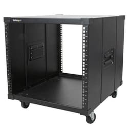 StarTech.com 9U Open Frame Rack with Wheels - 4 Post 23" Deep Portable Open Frame Cabinet for 19" Network, Data & Server Equipment - 220 lbs capacity (RK960CP) - Rack - black - 9U - 23"