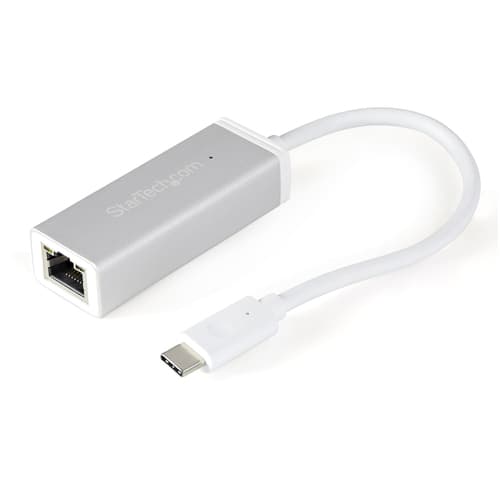 StarTech.com USB-C to Gigabit Ethernet Adapter - Aluminum - Thunderbolt 3 Port Compatible - USB Type C Network Adapter (US1GC30A) - Network adapter - USB-C - Gigabit Ethernet - silver