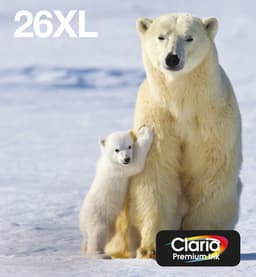 Epson Ink Cartridges, Claria" Premium Ink, 26XL, Polar bear, Multipack, 1 x 9.7 ml Cyan, 1 x 9.7 ml Yellow, 1 x 12.2 ml Black, 1 x 9.7 ml Magenta