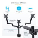 StarTech.com Triple Monitor Desk Mount For Up To Three 27in Screens, VESA 75x75/100x100, Tool-Less Arm Adjustments, C-Clamp/Grommet Mount, Spring-Assisted Arms