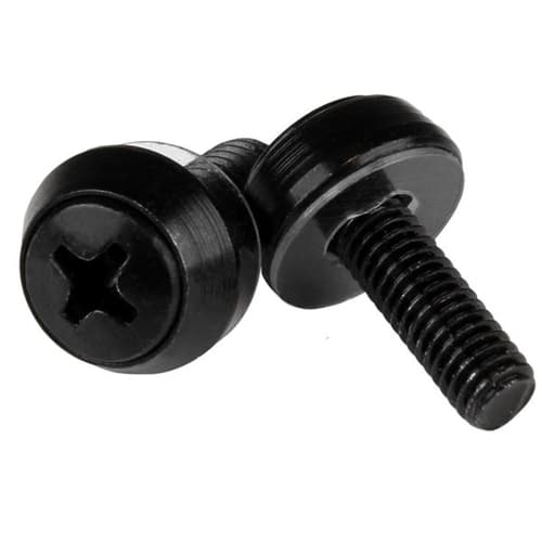 StarTech.com M5 x 12mm - Screws - 50 Pack, Black - M5 Mounting Screws for Server Rack & Cabinet (CABSCREWSB) - Screw kit - black (pack of 50) - for P/N: RACK-18U-20-WALL-OA, RACK-21U-20-WALL-OA, RACK-24U-20-WALL-OA, RK12OD2, RK3236BKF