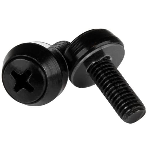 StarTech.com M6 x 12mm - Screws - 50 Pack, Black - M6 Mounting Screws for Server Rack & Cabinet (CABSCREWSM6B) - Screw kit - black (pack of 50) - for P/N: RACK-18U-20-WALL-OA, RACK-21U-20-WALL-OA, RACK-24U-20-WALL-OA, RK12OD2, RK3236BKF