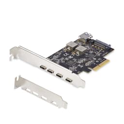 StarTech.com 5-Port USB PCIe Card, USB 3.2 10Gbps, PCI Express Card with 4x USB-C Ports, 1x USB-A Internal Port, USB PCIe Controller Card, Windows/macOS/Linux - USB adapter - PCIe 3.0 x4 - USB-C 3.2 Gen 1 x 4 + USB 3.2 Gen 1 x 1 - black