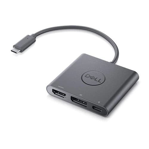 Dell Adapter USB-C to HDMI/DP with Power Pass-Through - Adapter - 24 pin USB-C male to HDMI, DisplayPort, USB-C (power only) female - 18 cm - 4K support, power pass-through