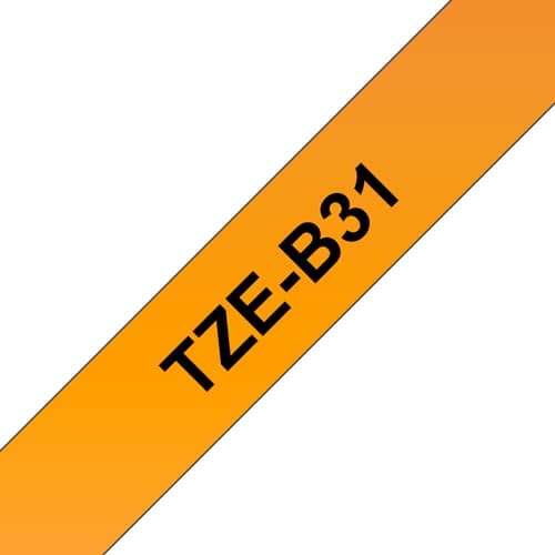 Brother TZe-B31 - Black on fluorescent orange - Roll (1.2 cm x 5 m) 1 cassette(s) laminated tape - for Brother PT-D210, D600, H110, P-Touch PT-1005, 1010, D450, D800, H110, P300, P900, P950