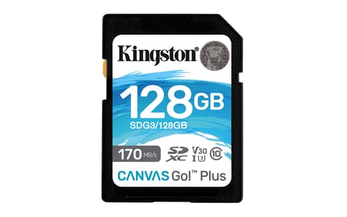 Kingston Canvas Go! Plus - Flash memory card - 128 GB - Video Class V30 / UHS-I U3 / Class10 - SDXC UHS-I — view 1