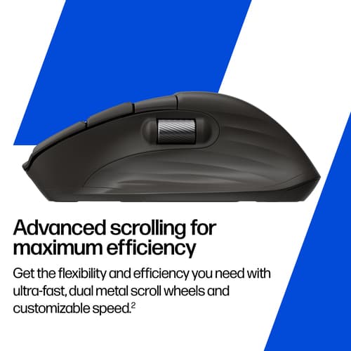 HP 785M - Mouse - right-handed - optical - 6 buttons - wireless - Bluetooth, 2.4 GHz - USB wireless receiver - black — view 7