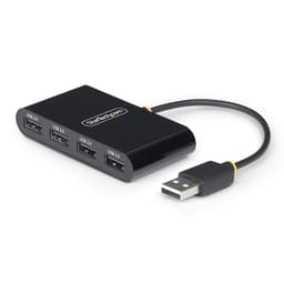 StarTech.com 4-Port USB 2.0 Hub, USB Bus Powered, Small Travel Mini USB Hub, USB 2.0 Splitter, Multi-Port Portable USB Hub, 480Mbps, Overcurrent Protection (OCP) - Hub - 4 x USB 2.0 - desktop