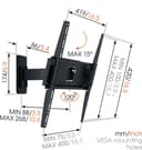 Vogel's M-series MA3030 (C1) - Mounting kit (wall mount) - turn - for LCD TV - universal - metal - black - screen size: 32"-55" thumbnail 3