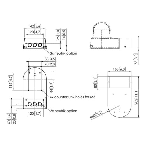 Vogel's PPA 911 - Mounting component (mount) - for camera - white - wall-mountable, ceiling mountable — view 5
