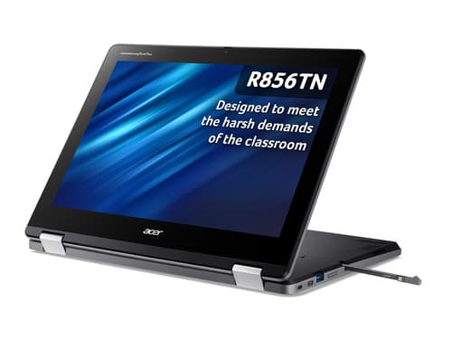 Acer Chromebook Spin 512 R856TN-TCO - Flip design - Intel N-series - N100 / up to 3.4 GHz - Chrome OS - UHD Graphics - 8 GB RAM - 64 GB eMMC - 12" IPS touchscreen 1366 x 912 (HD+) - Wi-Fi 6E - shale black - kbd: UK — view 3