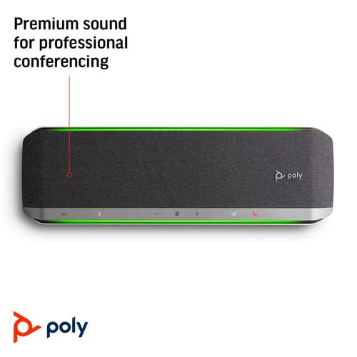 Poly Sync 60 - Smart speakerphone - Bluetooth - wired, wireless - USB-A, USB-C - black, silver - Zoom Certified — view 3