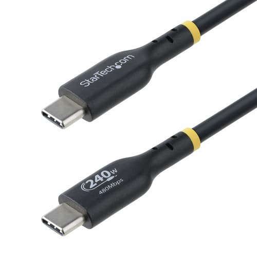 StarTech.com 3m USB C Charging Cable, USB-IF Certified USB-C Cable, 240W - USB cable - 24 pin USB-C (M) to 24 pin USB-C (M) - USB 2.0 - 48 V - 5 A - 3 m - extended power range (EPR), Power Delivery 3.1 support, halogen-free, passive - black