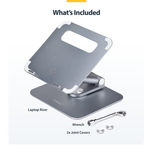 StarTech.com - Notebook stand - 360� swivel, telescopic height adjustment - desktop - silver — view 14