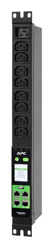 APC EasyPDU EPDU2016M - Power distribution unit (rack-mountable) - metered - AC 230 V - 3680 VA - 1-phase - Ethernet 10/100/1000, serial, USB - output connectors: 8 (power IEC 60320 C13) - 1U - 19" - 2.5 m cord - black