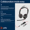 Poly Blackwire 5220 - Headset - on-ear - wired - USB-C, 3.5 mm jack - black - Certified for Skype for Business, Cisco Jabber Certified, Avaya Certified, Certified for Microsoft Teams, Zoom Certified, UC certified, Works With Chromebook Certified thumbnail 1