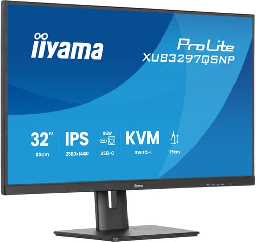 iiyama ProLite XUB3297QSNP-B1 - LED monitor - 32" (31.5" viewable) - 2560 x 1440 QHD @ 100 Hz - IPS - 350 cd/m� - 1000:1 - 1 ms - HDMI, DisplayPort, USB-C - speakers - black, matte — view 13