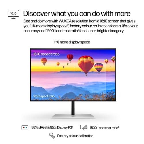HP 724pu - Series 7 Pro - LED monitor - 24" - 1920 x 1200 WUXGA @ 100 Hz - IPS - 350 cd/m� - 1500:1 - 5 ms - HDMI, DisplayPort, USB-C - black, silver — view 7