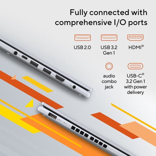 ASUS Vivobook 16 M1605YA-MB456W - 180-degree hinge design - AMD Ryzen 7 - 7730U / up to 4.5 GHz - Win 11 Home - Radeon Graphics - 16 GB RAM - 1 TB SSD NVMe - 16" 1920 x 1200 - cool silver — view 20